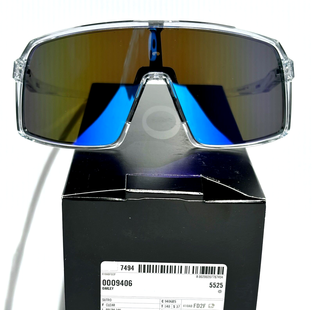 NEW Oakley SUTRO Shiny Clear POLARIZED Galaxy Blue Mirror Lens