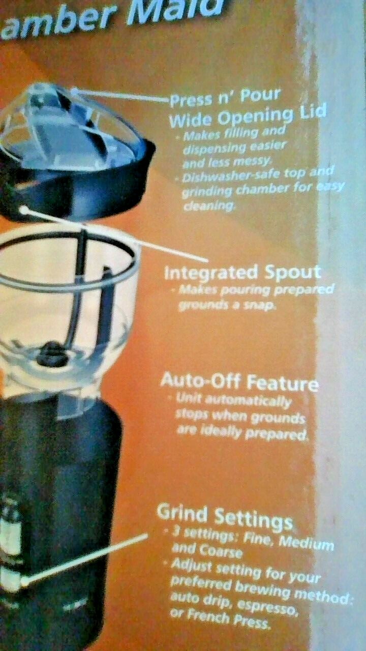 Mr. Coffee (IDS77) REMOVABLE GRINDING CHAMBER& BLADE Grinder 3