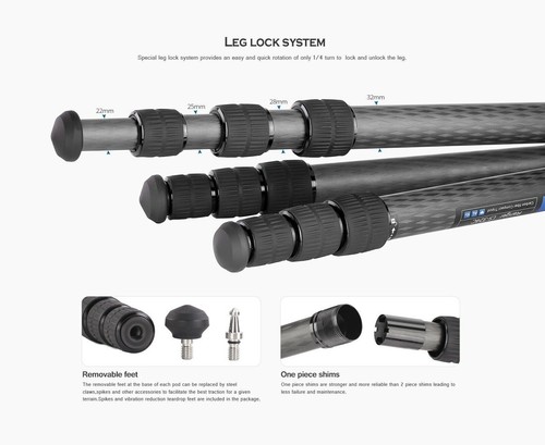 Leofoto LS-324CX+LH-40 X Version Ranger Series Tripod+Ballhead - Picture 6 of 10
