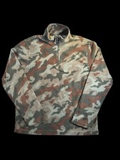 Starter Camo Fleece 1/4 Zip Pullover Mens Size M Outdoor Woodland