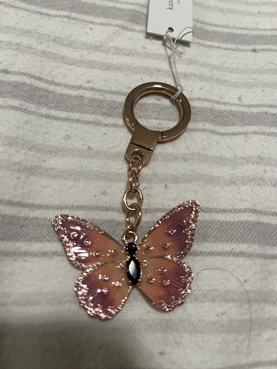 Kate Spade keychain fob pink butterfly with gold tone new Kate Spade keychain fob pink butterfly with gold tone new