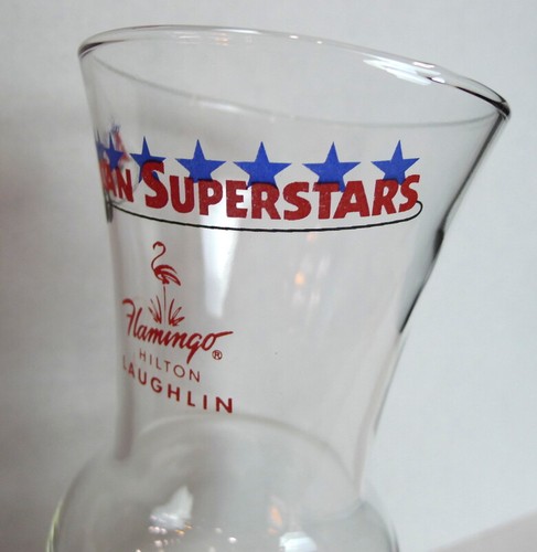Flamingo Hilton Laughlin Nevada DEFUNCT American Superstars Hurricane Glass VTG - Picture 5 of 5
