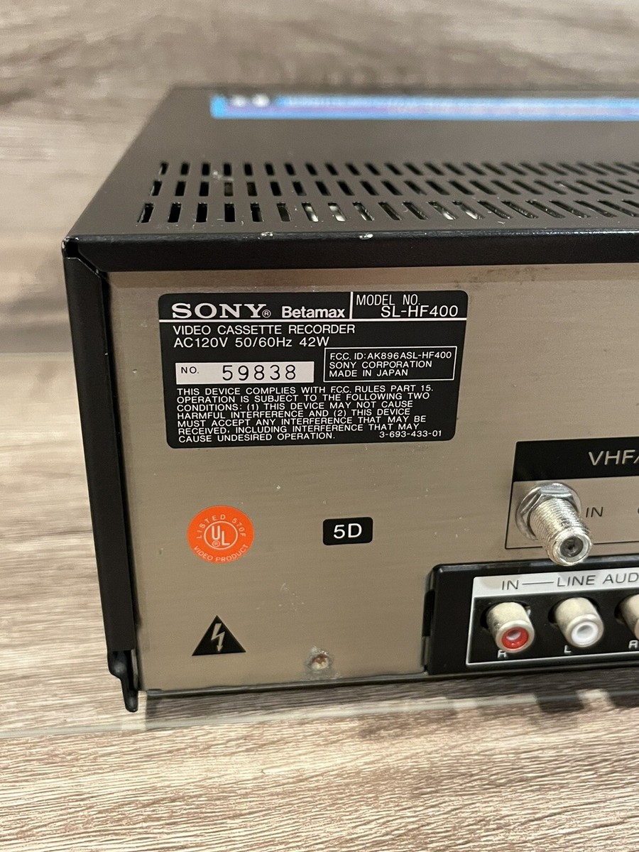 Sony SL-HF400 Betamax Stereo Video Cassette Recorder Super Beta Hi