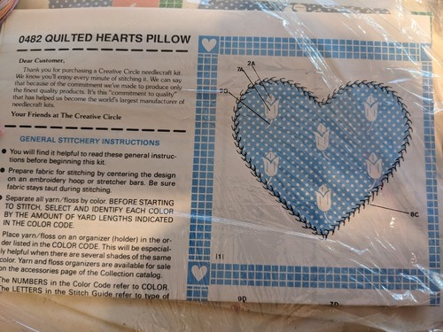 Vintage 1988 The Creative Circle Quilted Hearts Kit #0482 Sealed New Granny - Picture 7 of 7