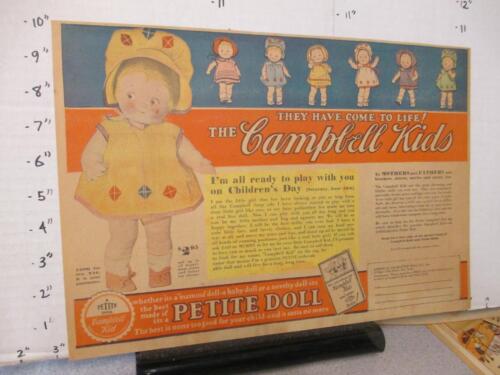 newspaper ad 1929 AMERICAN CHARACTER Campbell Kids doll composition ad figure - Picture 1 of 1