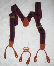 Brooks Brothers Adjustable Striped Suspenders Size XL