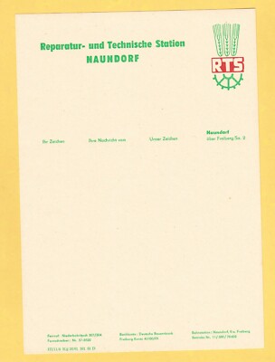1961 RTS Vordruck Reparatur- Technische Station NAUNDORF - unbenutzt , 6 Blatt