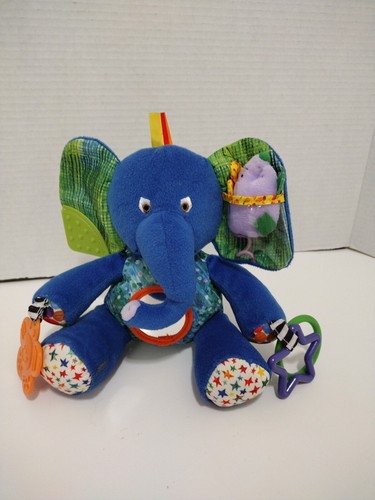 Elephant Clip Developmental Plush Toy,Rattle, Mirror Rings Teether - 第 7/7 張圖片