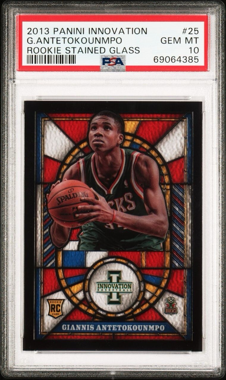 2013 INNOVATION GIANNIS ANTETOKOUNMPO STAINED GLASS RARE PSA 10 #25