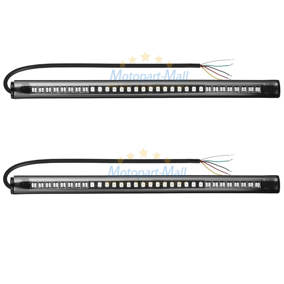 4 Flexible Motorcycle LED Strip 48LED Tail Brake Stop Turn Signal Running Lights - Image 4 of 4