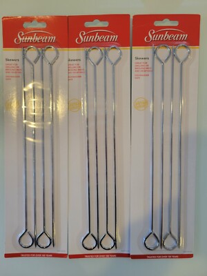 (3) Packs Of Sunbeam metal Skewers,12 Total, Great For BBQ from 2014 model:61206