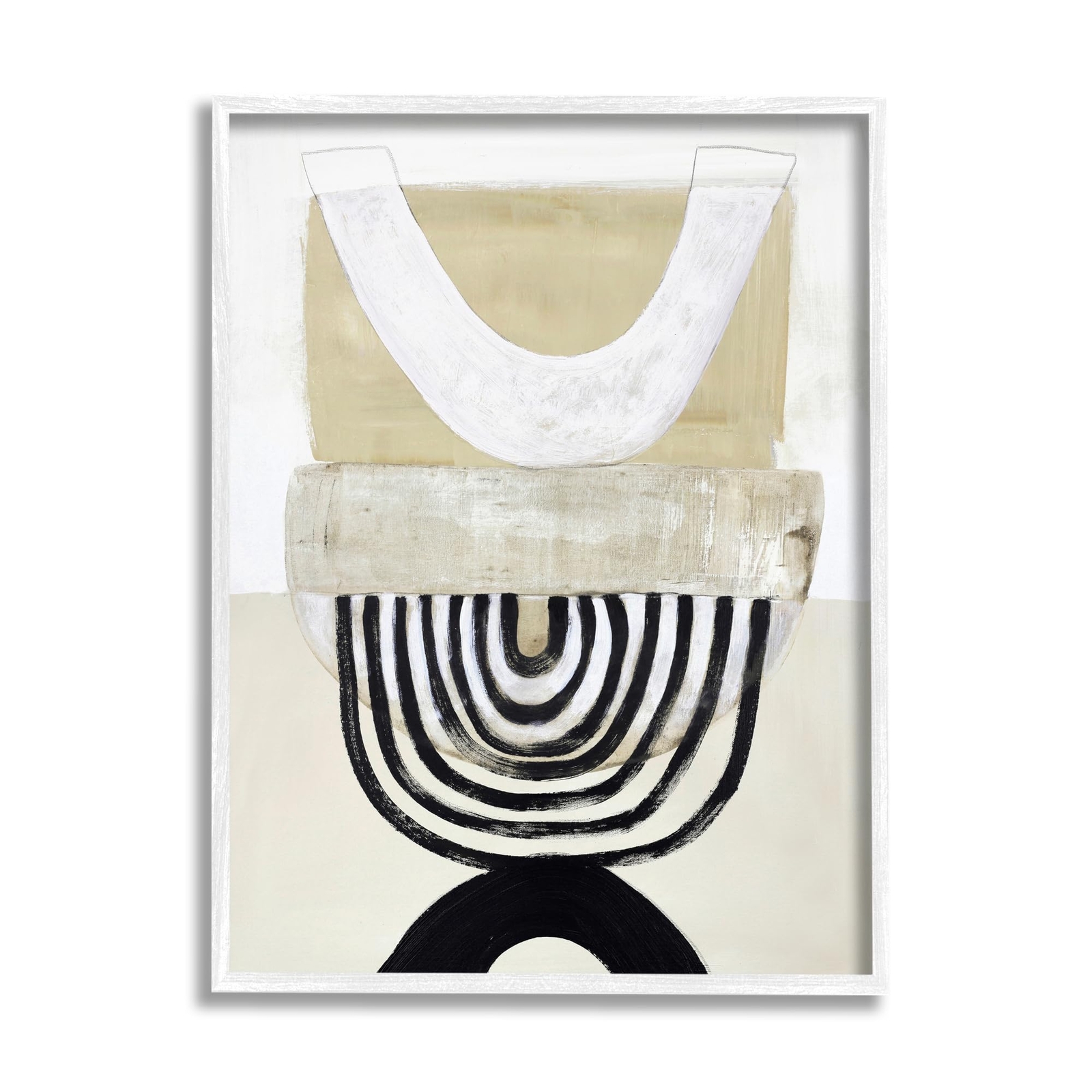 Beige & Black Arches White Framed Giclee Art Design by Design Fabrikken