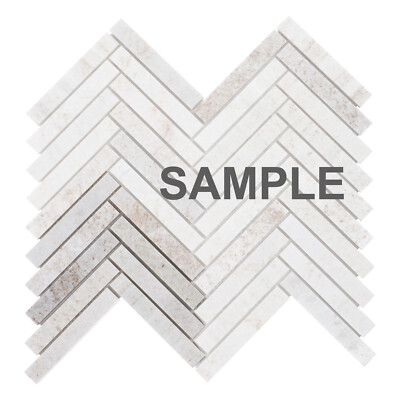 Beige Cream Crema Marfil Marble Stone Herringbone Mosaic Tile Kitchen Backsplash