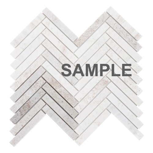 Beige Cream Crema Marfil Marble Stone Herringbone Mosaic Tile Kitchen Backsplash - Picture 6 of 21