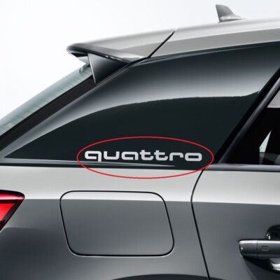 Audi 6623 Original Q2 Emblem Aufkleber - Ringe - Dekorfolie für die C-Säule - C-Blade Farbe: florettsilber, Silber