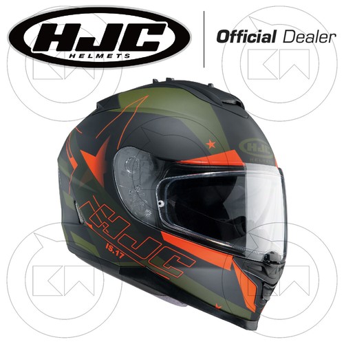 CASCO INTEGRALE MOTO HJC IS-17 IS17 ARMADA MC7F VERDE MILITARE/ARANCIO -  OPACO | eBay