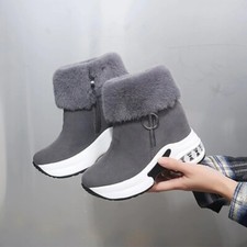 Women Ankle Warm Plush Winter Boot - Size 7