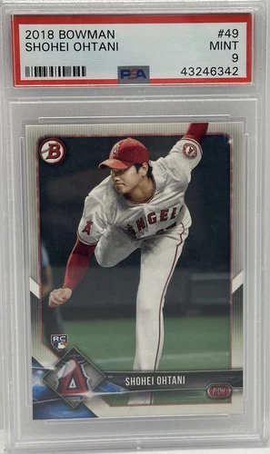 2018 BOWMAN CHROME SHOHEI OHTANI ROOKIE CARD RC #49 PSA 9
