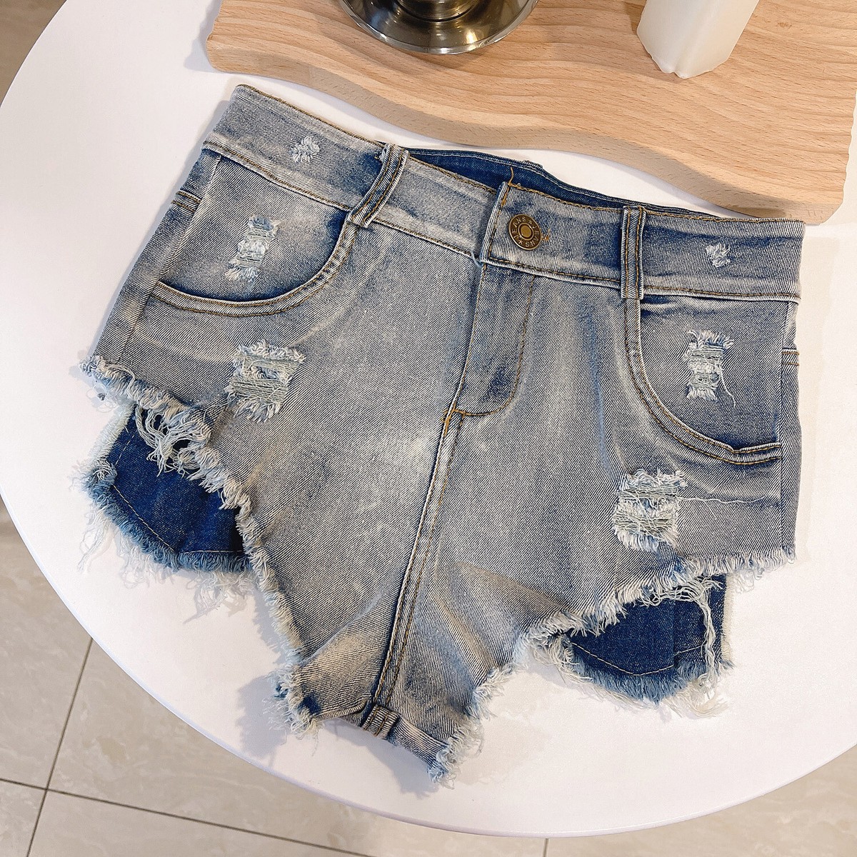 ◆GLOWNY◆ BUTTON FLY MINI SHORTS GRAY 23B0013 s-l1200.jpg