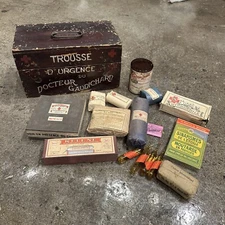 1870-1914 WW1 French Medic First Aid Kit Sealed Contents 