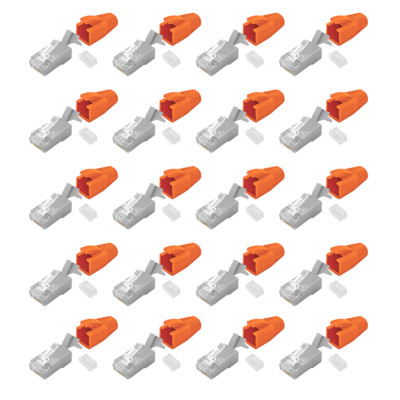 20x Netzwerkstecker RJ45 Stecker für Cat 6a 7 8 Verlegekabel Knickschutz AWG23