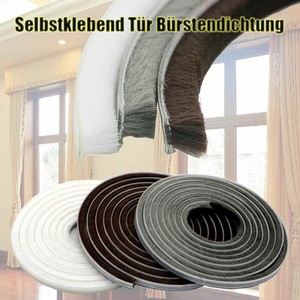 5M Roll Self Adhesive Draught Excluder Brush Pile Windows Doors Draft Proof Seal