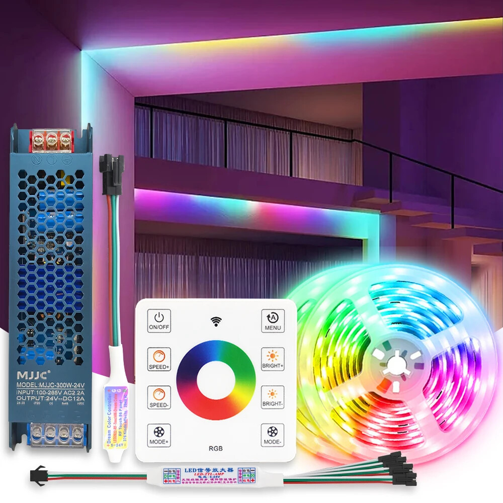 Striscia Luminosa A LED COB FCOB SPI RGB WS2811 Indirizzabile 360 576 720 LED/M Dream Color DC5V 12V 24V Luci Flessibili Ad Alta Densà RA90 - Foto 8