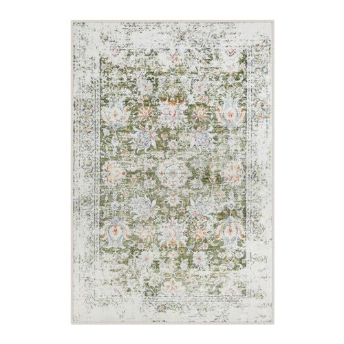 Vintage Floral Rugs for Entryway, 2x3 Rug Kitchen Rugs Non Slip 2'x3' Green - Picture 7 of 7