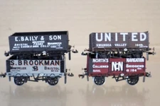 SLATER'S KIT BUILT RAKE of 4 NORTH'S BAILY UNITED BROOKMAN OPEN PLANK WAGON om