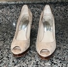 MICHAEL Michael Kors - Light Brown / Tan Suede Peep Toe High Heel — photo 2