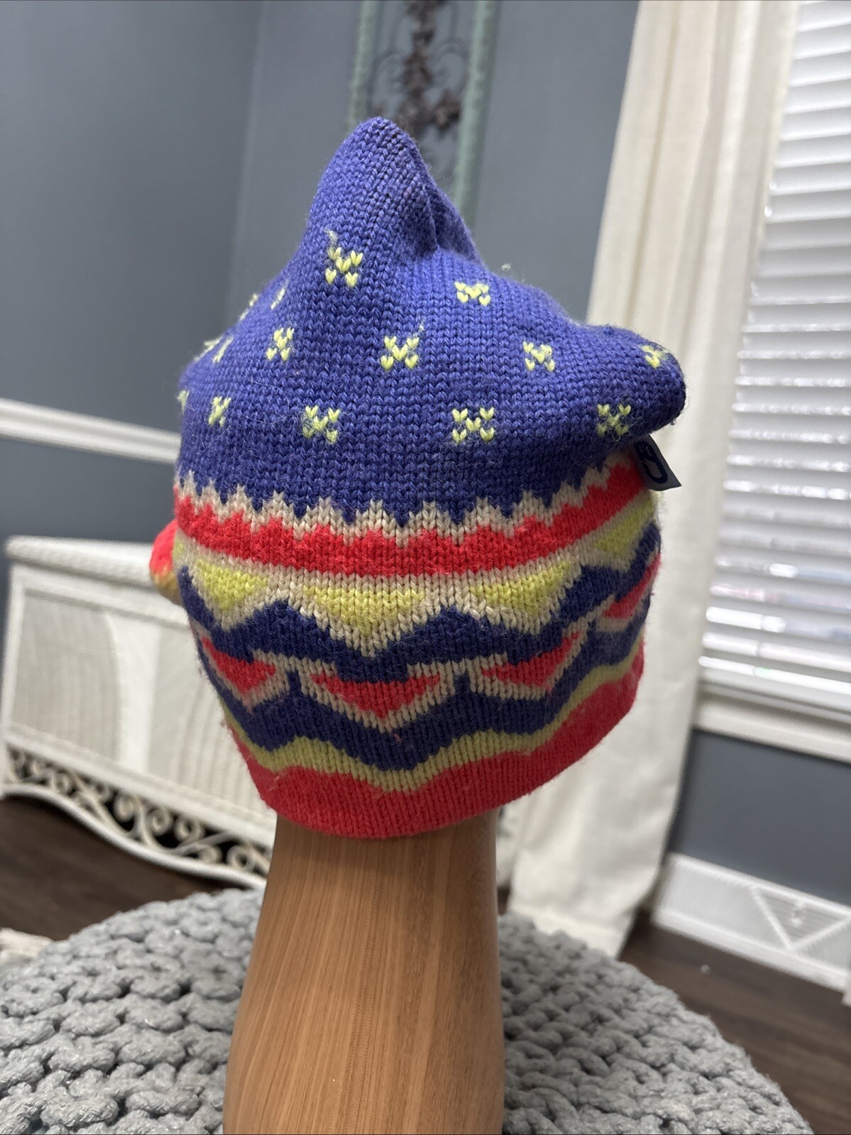 Vintage 90's CB  Winter SKI APRES Beanie Cap Hat Retro Wool Blend Rare Neon image 5