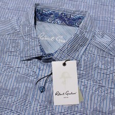 Robert Graham NWT Rum Swizzle Casual Button Down Shirt Size XL in Blue Pattern