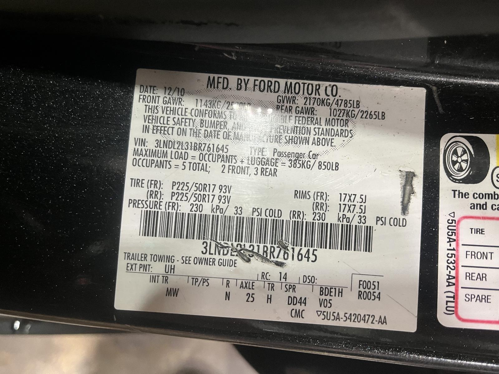 Lincoln MKZ 2.5l Hybrid Transmission OEM 2011-2012 Ford Fusion for  