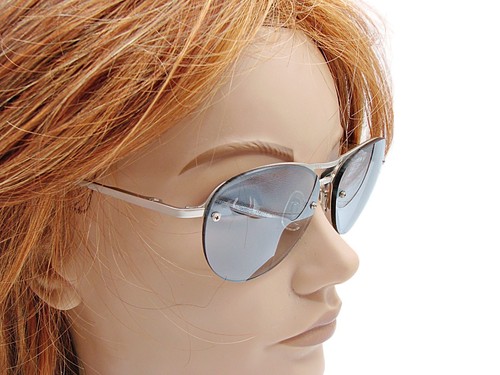 Foster Grant Forbidden Sunglasses Metal Frame Round Oval Blue Tint Lens w/ Case - Picture 9 of 11