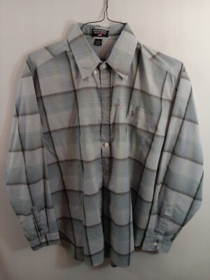 VTG Ralph Lauren Jeans Co Multicolor Striped Shirt Flag Logo 100% Cotton L