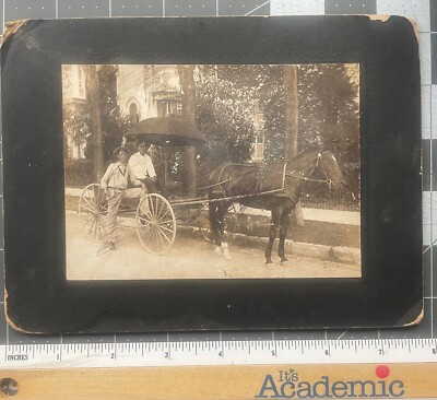 Two Guys Posing by a Carriage Wagon Vintage Cabinet Card Texas