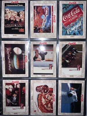 1993 Coca Cola Series 1 Collection 100 Base Cards + 8 Coke Caps +