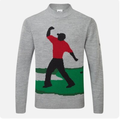 Malbon Golf X NIKE TIGER WOODS セーター ニット Nike Tiger Woods Knit Golf Crew Sweater Grey/Multicolor Men's