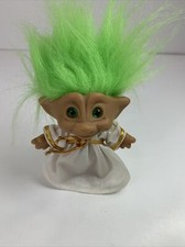 Vintage Ace Novelty Co. Inc. Troll Angel Fairy Robe Green Hair Doll Wings 6  
