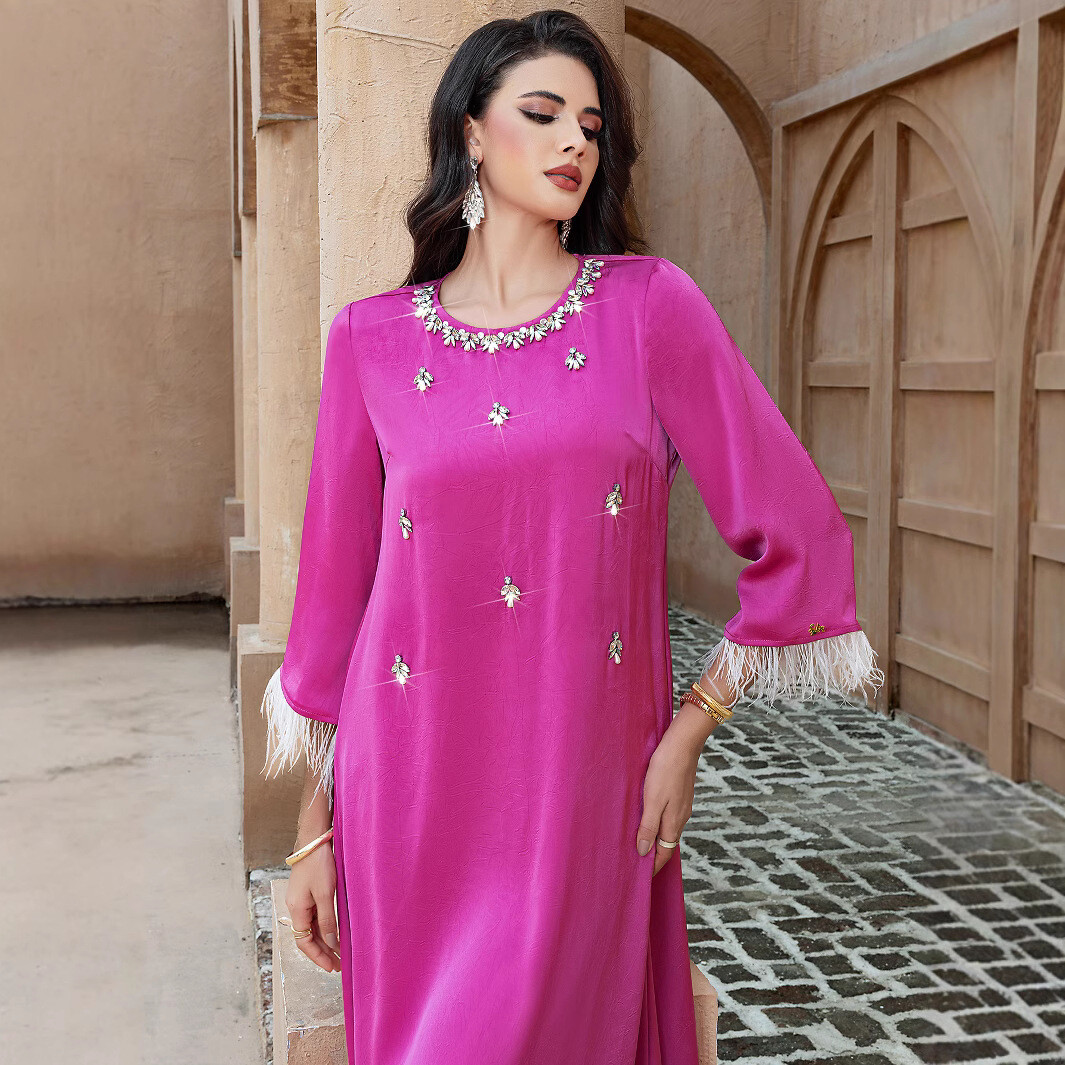 dubai ladies dresses Dubai Ladies Embroidery Evening Dress Kaftan Biskit