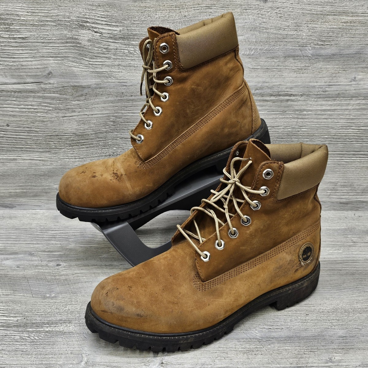 Timberland 6-Inch Premium Waterproof Medium Brown Nubuck Boots Men's 11  A2CQB