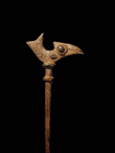 African Hairpin African Tribal Brass Hand Carved Vintage Wal Wax Casting-4859 - Picture 11 of 12