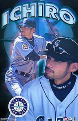 2001 Ichiro Suzuki Seattle Mariners Collage Original Starline Poster OOP 