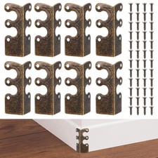 8 Pcs Baseboard Corner Protectors,Vintage Metal Skirting Board Corner Protect...