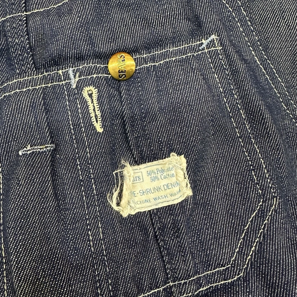 "De colección Sears Tradewear Para hombres Unisex Babero Denim Ropa de Trabajo Preencogida Mono 38 X 24""" Foto 3 de 4