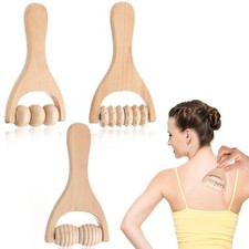 Wooden Hand Massage Roller Manual Wood Therapy Stick 3Pcs Wooden Massage Tool