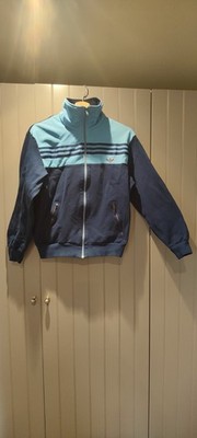 Vintage 80s Adidas Descente Track Jacket ATS-33F West Germany Sky Blue Navy Gr. 4