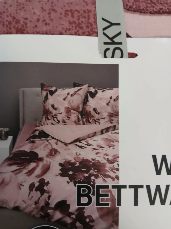 Michalsky Bettwäsche Bettbezug Garnitur Satin 155 x 220 cm Baumwolle Bordeaux - Bild 1 von 1