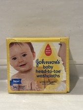 Johnsons Baby HEAD-TO-TOE Washcloths - 14 Count - NOS Disposable Discontinued