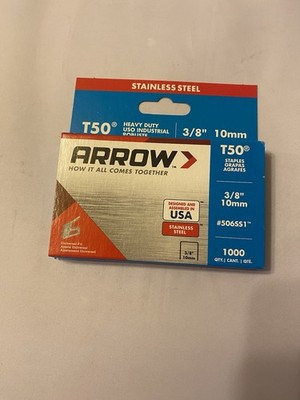 Arrow - T50 Heftklammern Edelstahl 506SS 10 mm (3/8 Zoll) (Box 1000)